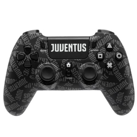 Controller qubick juventus pattern wireless jack 3.5mm per ps4 nero/bianco