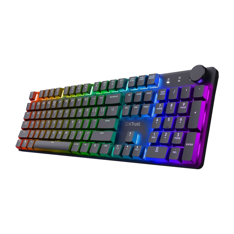 Tastiera trust gxt 868 torix meccanica da gioco led rgb wireless