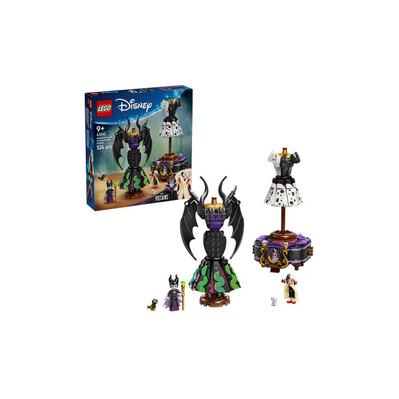 Set di costruzioni lego disney 43262 gli abiti di malefica e crudelia