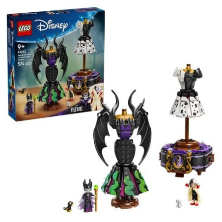 Set di costruzioni lego disney 43262 gli abiti di malefica e crudelia