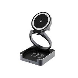 Caricabatterie celly mag fold 3in1 wireless magsafe 15w grigio [magfold3in1gr]