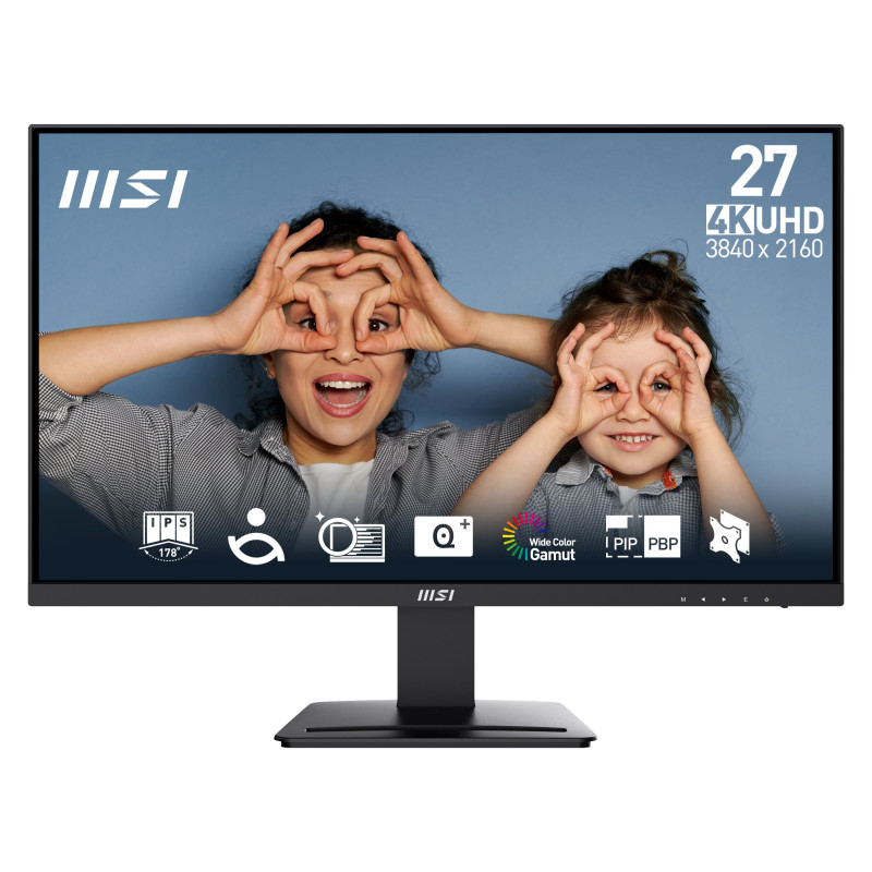 monitor led 27'' msi pro mp273u ips 4k ultra hd 3840x2160/4ms/f/nero