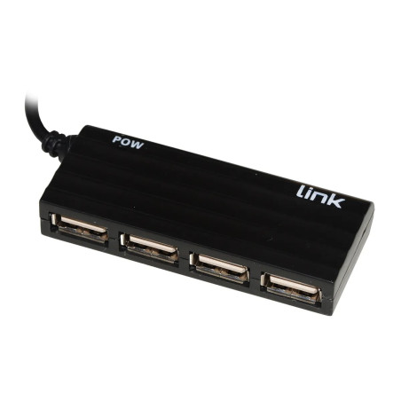 Hub usb link lkhub204 4 porte usb 2.0 fino a 480mbps nero [lkhub204]