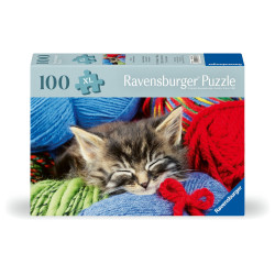 Puzzle ravensburger feel well & puzzle gattino lanoso multicolore