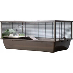 Gabbia per roditori inter-zoo bob wood japandi 78x36x48cm beige