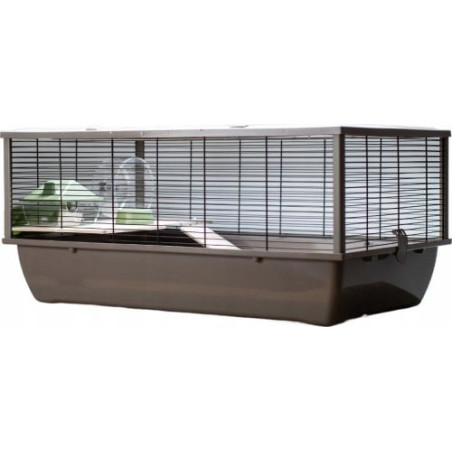 Gabbia per roditori inter-zoo bob wood japandi 78x36x48cm beige