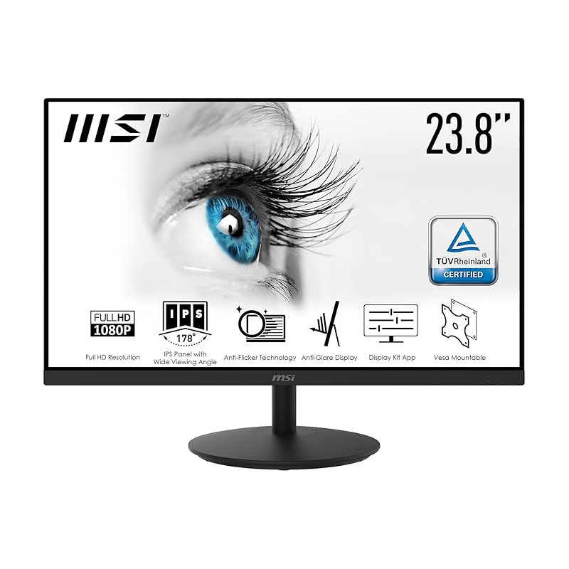 Monitor led 23.8'' msi pro mp242l full hd 1920x1080p/1ms/classe