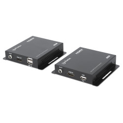 Set extender hdmi kvm over ip manhattan 208413 trasmettitore/ricevitore