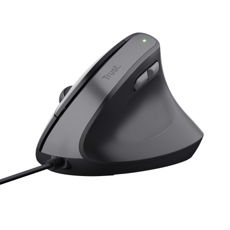 Mouse ergonomico trust bayo ii cablato ottico 2400dpi nero [25144]