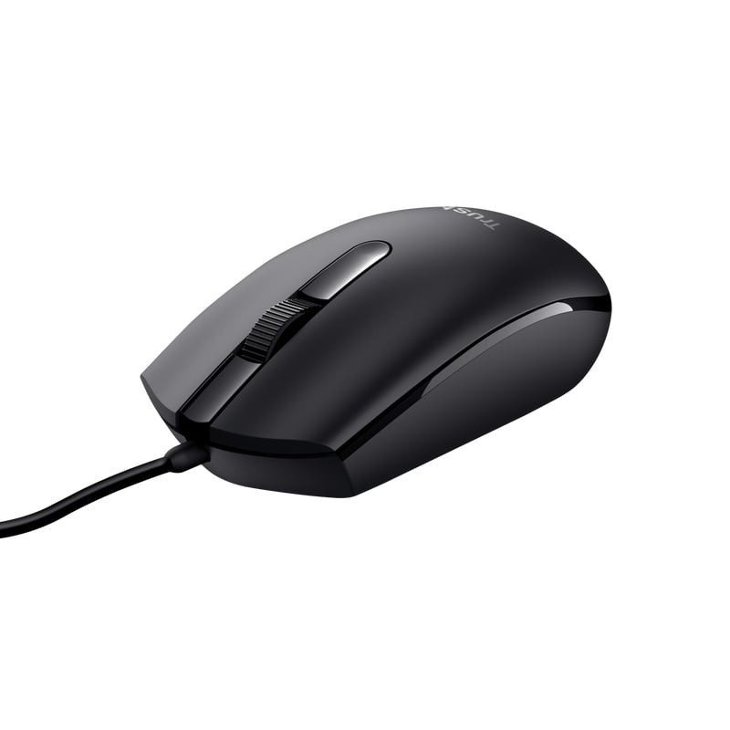 Mouse trust tm-101 ambidestro ottico cablato 1200dpi nero [25295]