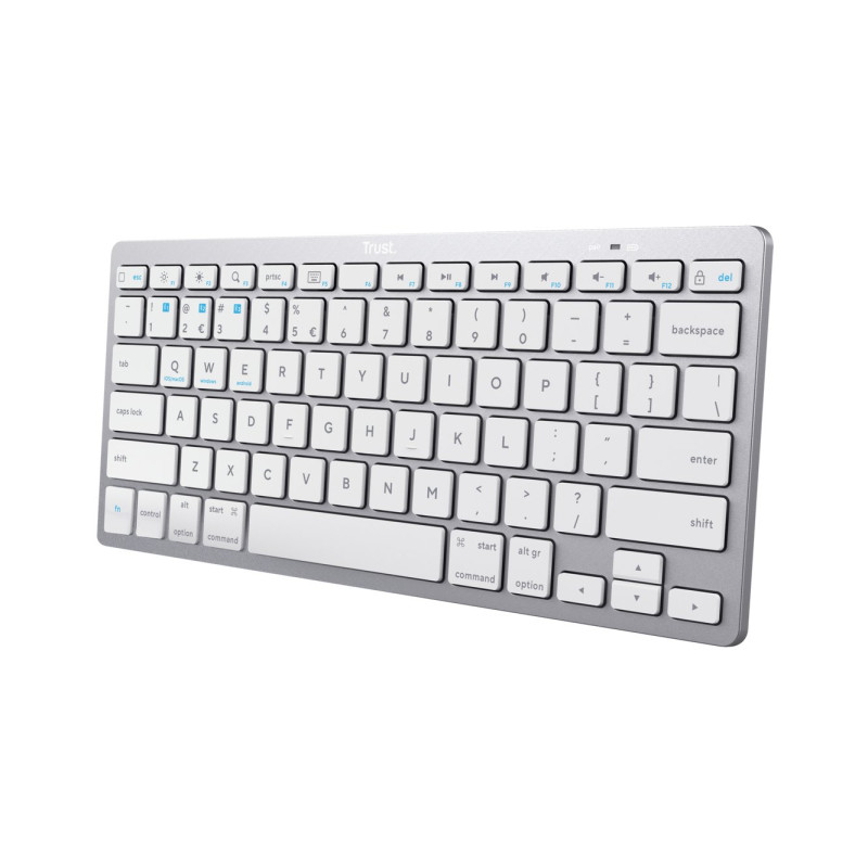 Tastiera trust wireless bluetooth qwerty argento [24652]