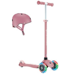 Monopattino primo plus lights per bambini con 3 ruote e casco max
