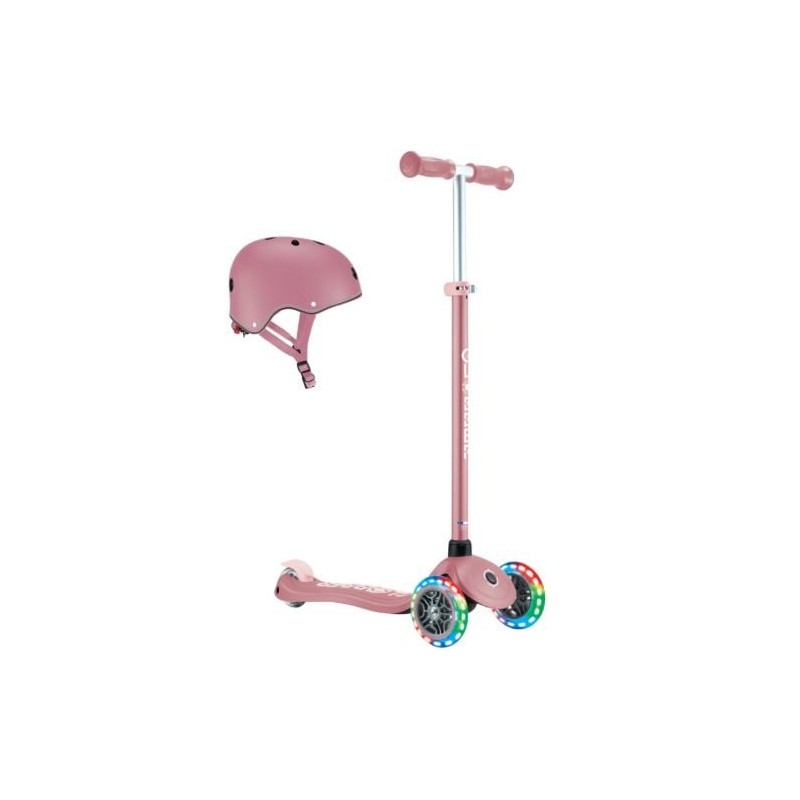 Monopattino primo plus lights per bambini con 3 ruote e casco max