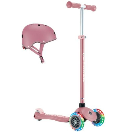 Monopattino primo plus lights per bambini con 3 ruote e casco max