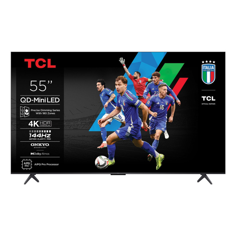 Tv led 55" tcl 55c69k 4k uhd 3840x2160p smart tv classe f nero