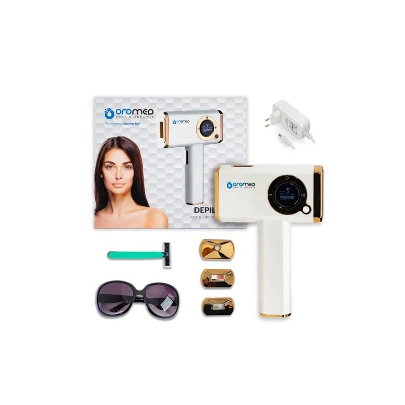 Epilatore laser oromed oro-ipl ice per peli e corpo 48w bianco