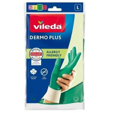 Guanti vileda dermo plus taglia l verde [177722]