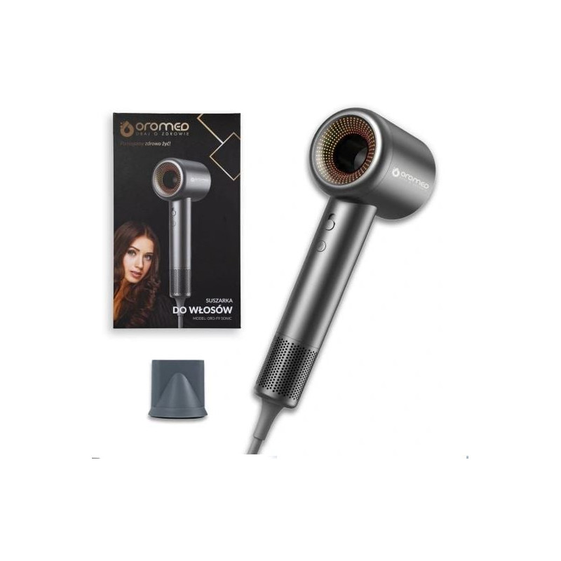 Asciugacapelli oromed professionale 1600w argento/grigio [oro-f9