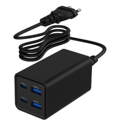 Alimentatore da rete gembird gan 2xusb-a/2xusb-c 65w 1.5m