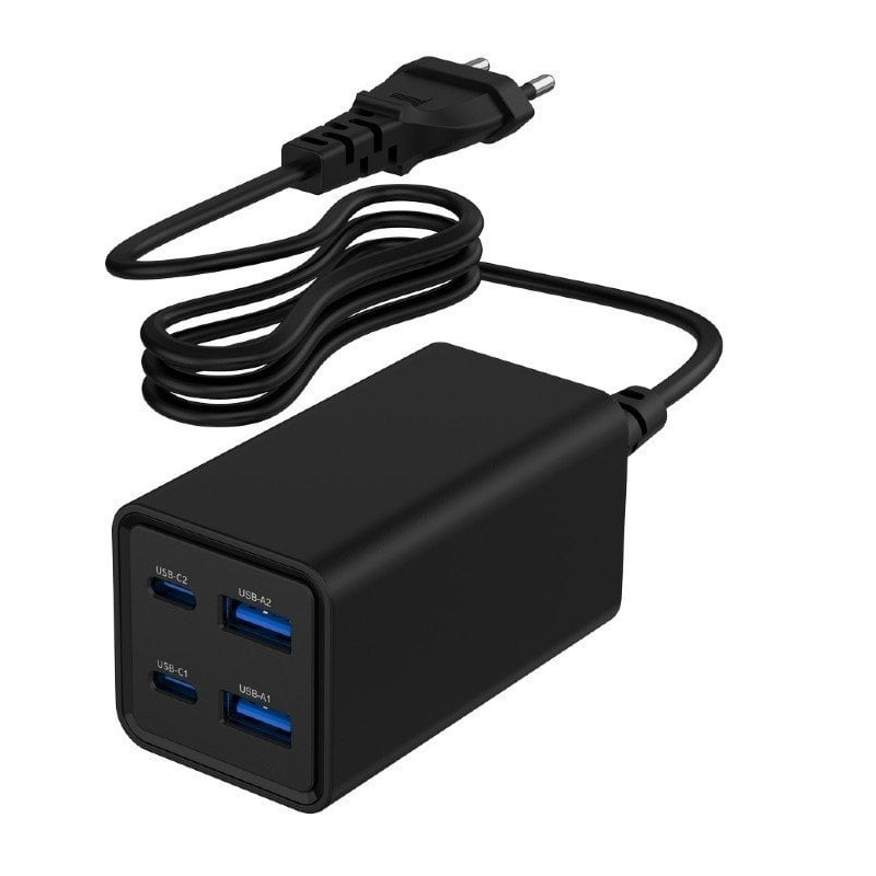 Alimentatore da rete gembird gan 2xusb-a/2xusb-c 65w 1.5m