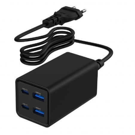 Alimentatore da rete gembird gan 2xusb-a/2xusb-c 65w 1.5m