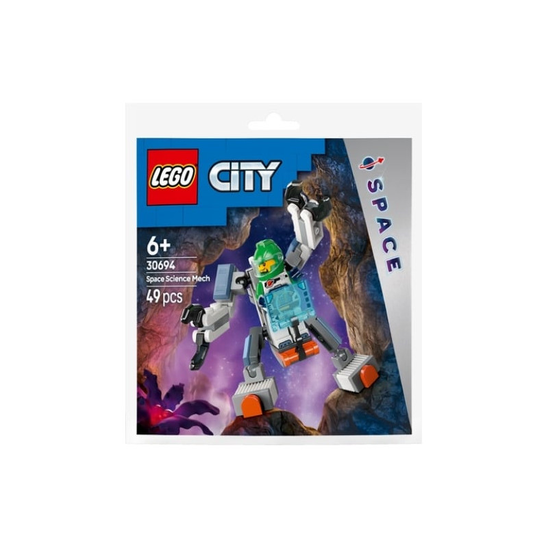 Gioco da costruzione lego city mech esploratore spaziale con una