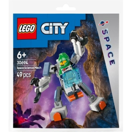 Gioco da costruzione lego city mech esploratore spaziale con una