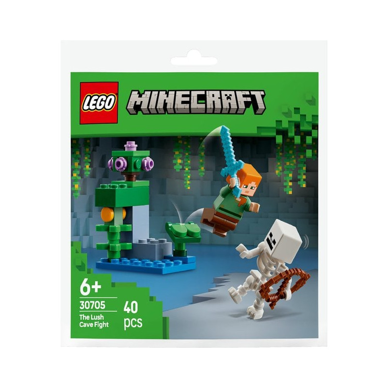 Gioco da costruzione lego minecraft battaglia nella grotta ricoperta