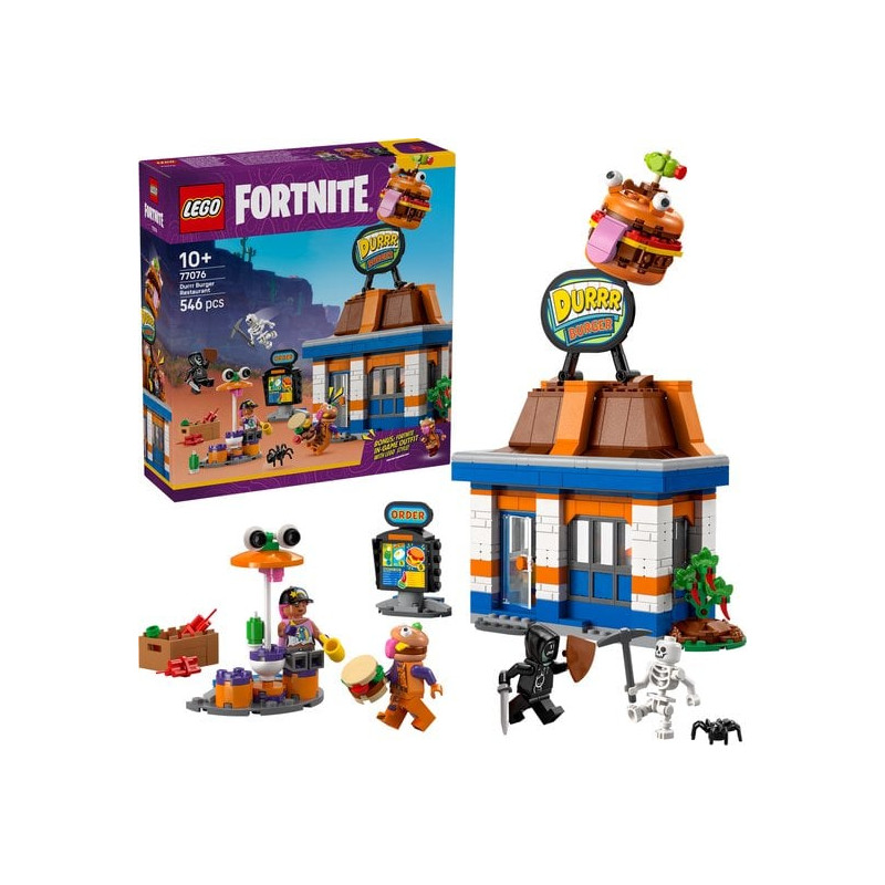 Gioco da costruzione lego fortnite ristorante durrr burger con 4