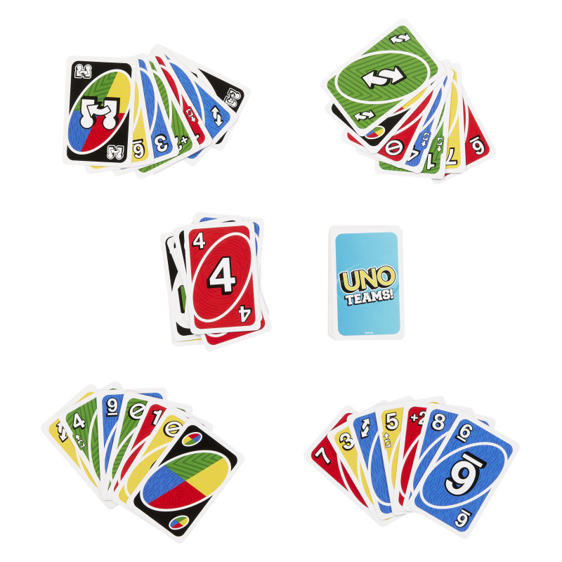 Set carte da gioco mattel hxt58 uno teams multicolore