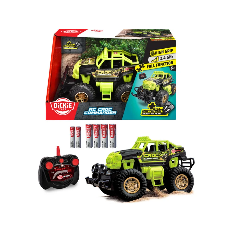 Modellino dickie croc commander veicolo elettrico rc 1/18 multicolore