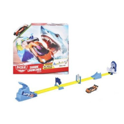 Modellino dickie shark launcher track set pista da corsa 1/64 multicolore