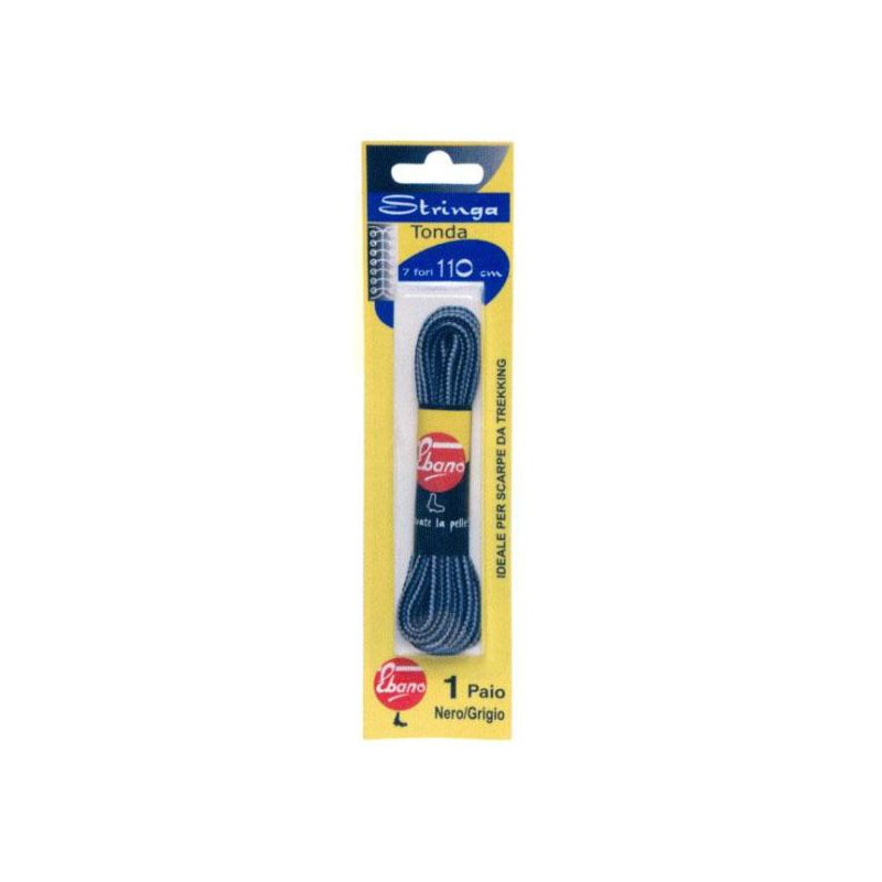 Stringa sport tonda nero/grigio cm 110