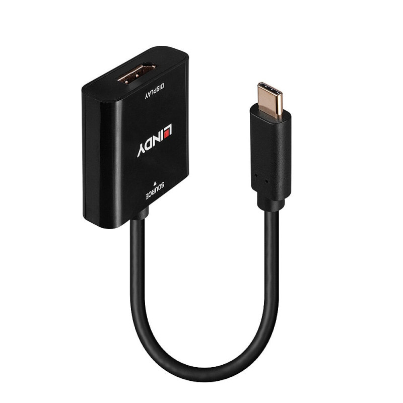 Adattatore usb lindy 4k uhd uscite displayport usb tipo-c nero