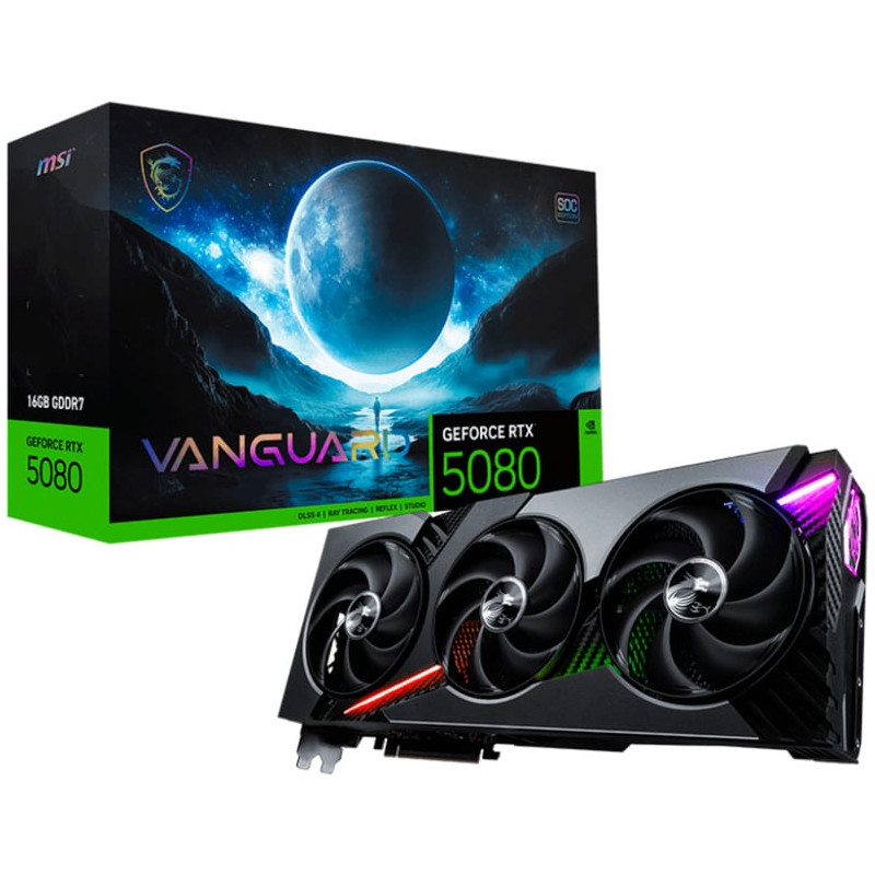 Scheda video nvidia msi geforce rtx 5080 vanguard soc 16gb gddr7