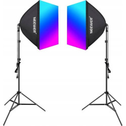 Kit da studio neewer nk800 illuminazione completo rgb 24w con 2 softbox