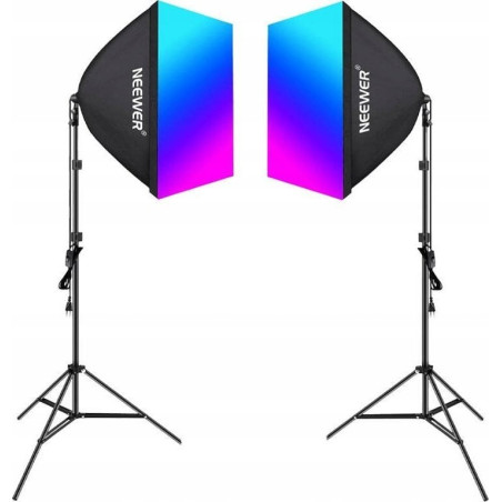 Kit da studio neewer nk800 illuminazione completo rgb 24w con 2 softbox