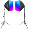 Kit da studio neewer nk800 illuminazione completo rgb 24w con 2 softbox
