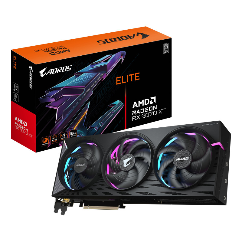 Scheda video amd gigabyte radeon rx 9070 xt aorus elite 16gb (gv-r9070xtaorus