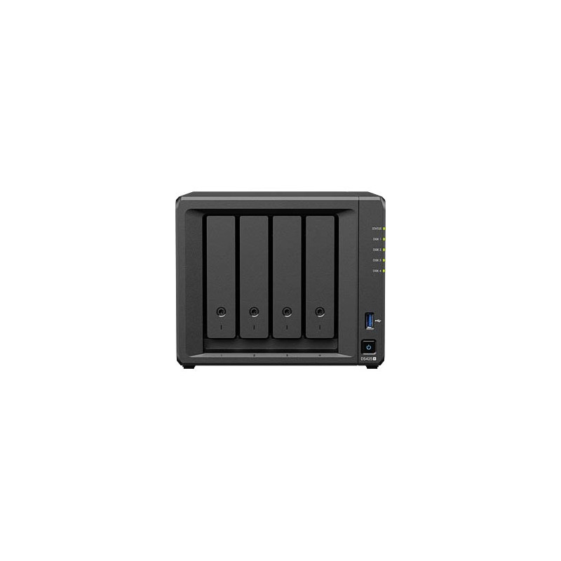 Nas 0tb diskstation ds425+ 4 bay 2.5gbe nero [nbsynnt04ds4250]