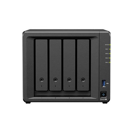 Nas 0tb diskstation ds425+ 4 bay 2.5gbe nero [nbsynnt04ds4250]