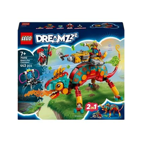 Set di costruzione lego dreamzzz 71492 il camaleonte del fuoco di