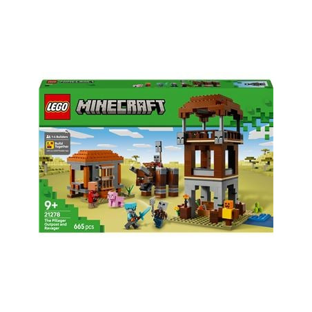 Set di costruzione lego minecraft 21278 l'avamposto del saccheggiatore