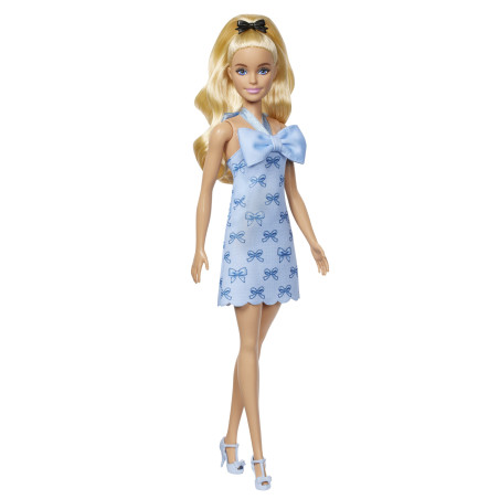 Bambola alla moda mattel barbie fashionista hyt93 fiocchi blu 13cm
