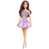 Bambola alla moda mattel barbie fashionista hyt92 in abito viola