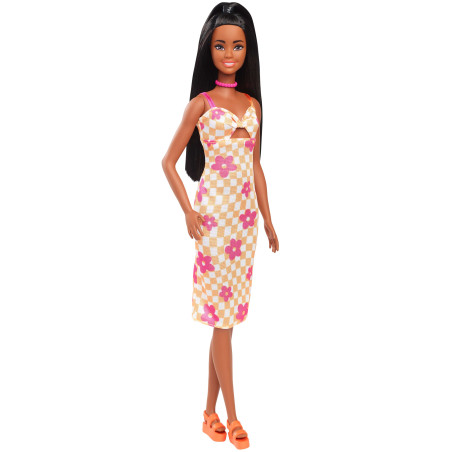 Bambola alla moda mattel barbie fashionista hyt91 abito floreale
