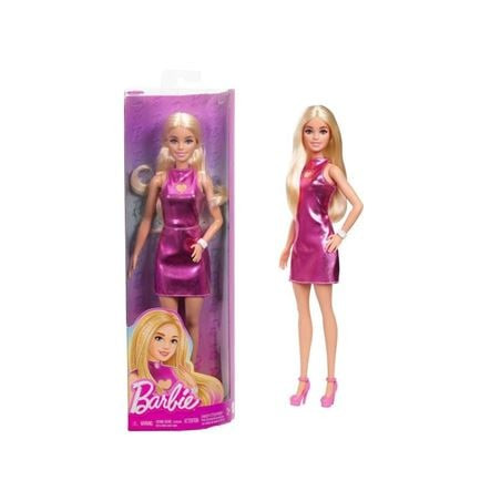 Bambola alla moda mattel hyt88 barbie fashionista con abito rosa