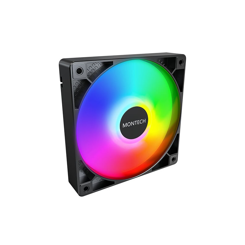Ventola 120x120 montech gf120 pwm argb 120mm, nero