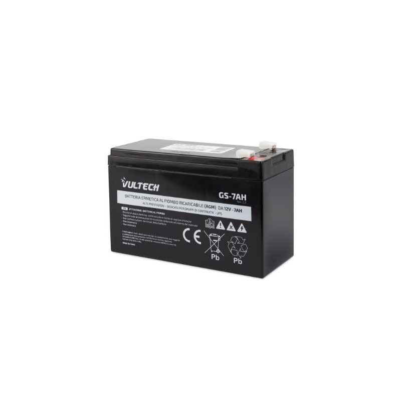 Batteria ups vultech ermetica al piombo 12v 7a [gs-7ah rev. 2.3]