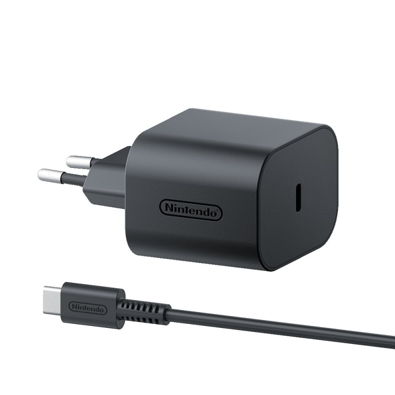 alimentatore nintendo 10015096 per switch 2 usb-c nero [10015096]